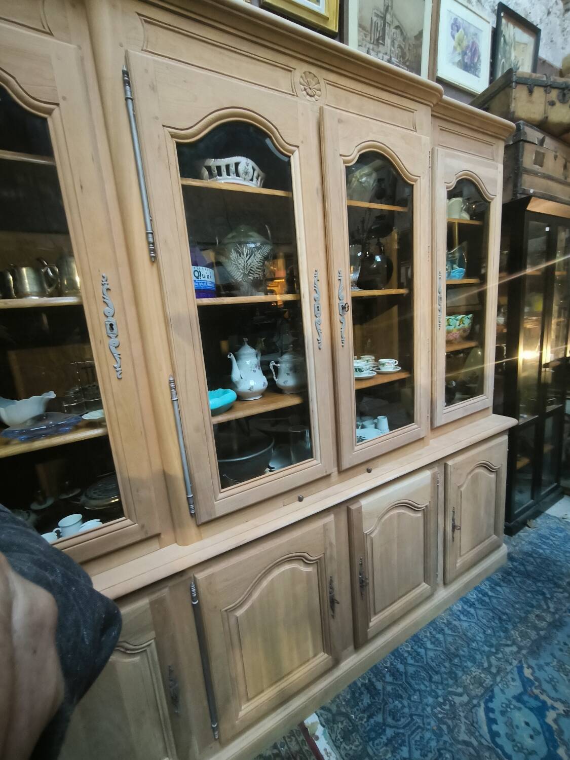 Bookcase in solid cherry and ash wood