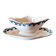 Saucière Longwy terre de fer Rhodes, fin 19 ème, décor bleu