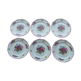 Set of 6 Dessert Plates in Earthenware of St Amand 1713 Model Old Strasbourg