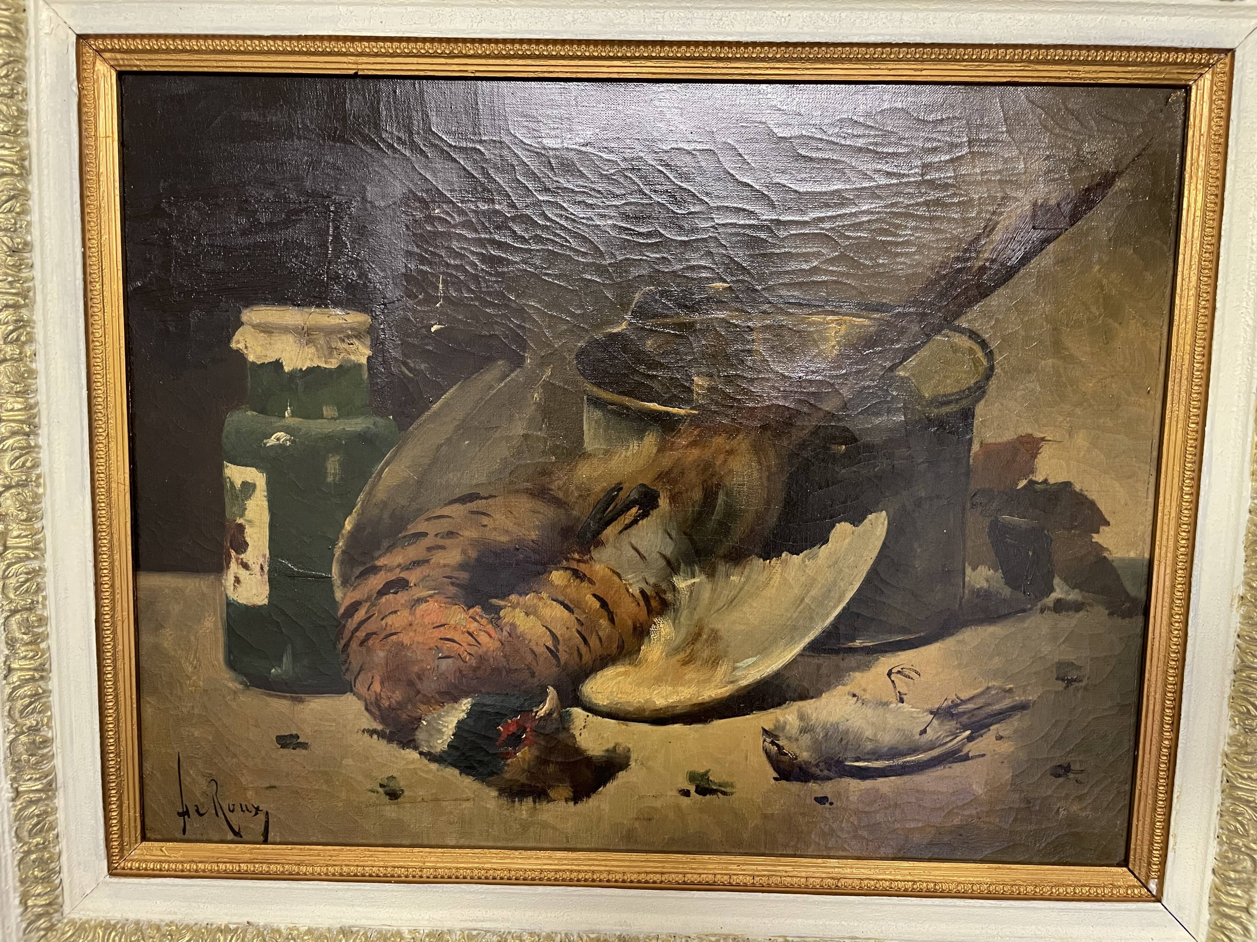 Painting still life Pheasant and Sparrow - Le ROUX