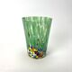 Set of 6 blown glass glasses with coloured Murano granules.