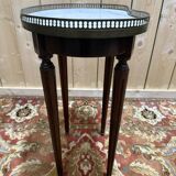 Table bouillotte de style Louis XVI rognon haute à galerie