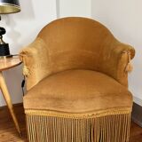 Vintage velvet Toad armchair