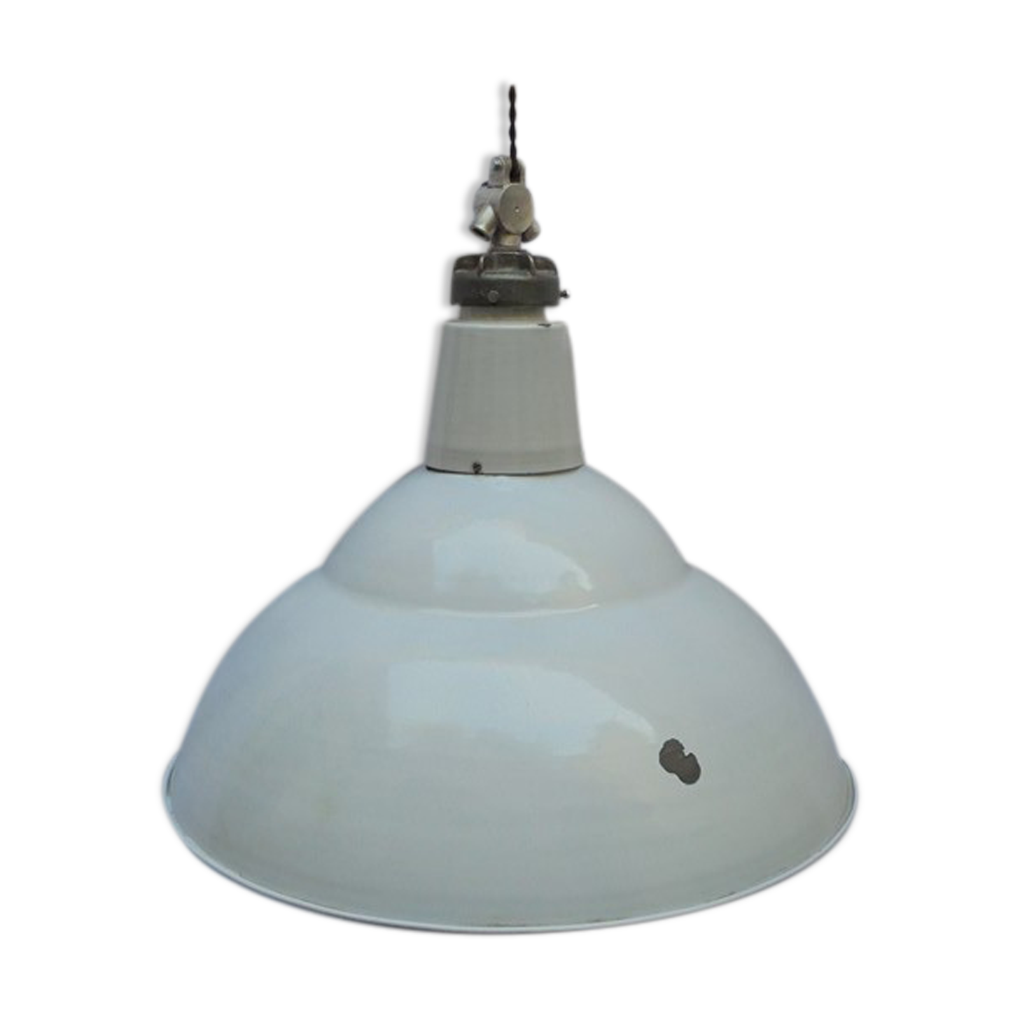 Enamelled sheet metal pendant light