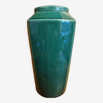Vase Art Déco vintage en céramique verte