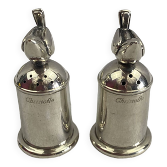 Christofle Piccolo model - bird salt pepper shaker silver metal tbe