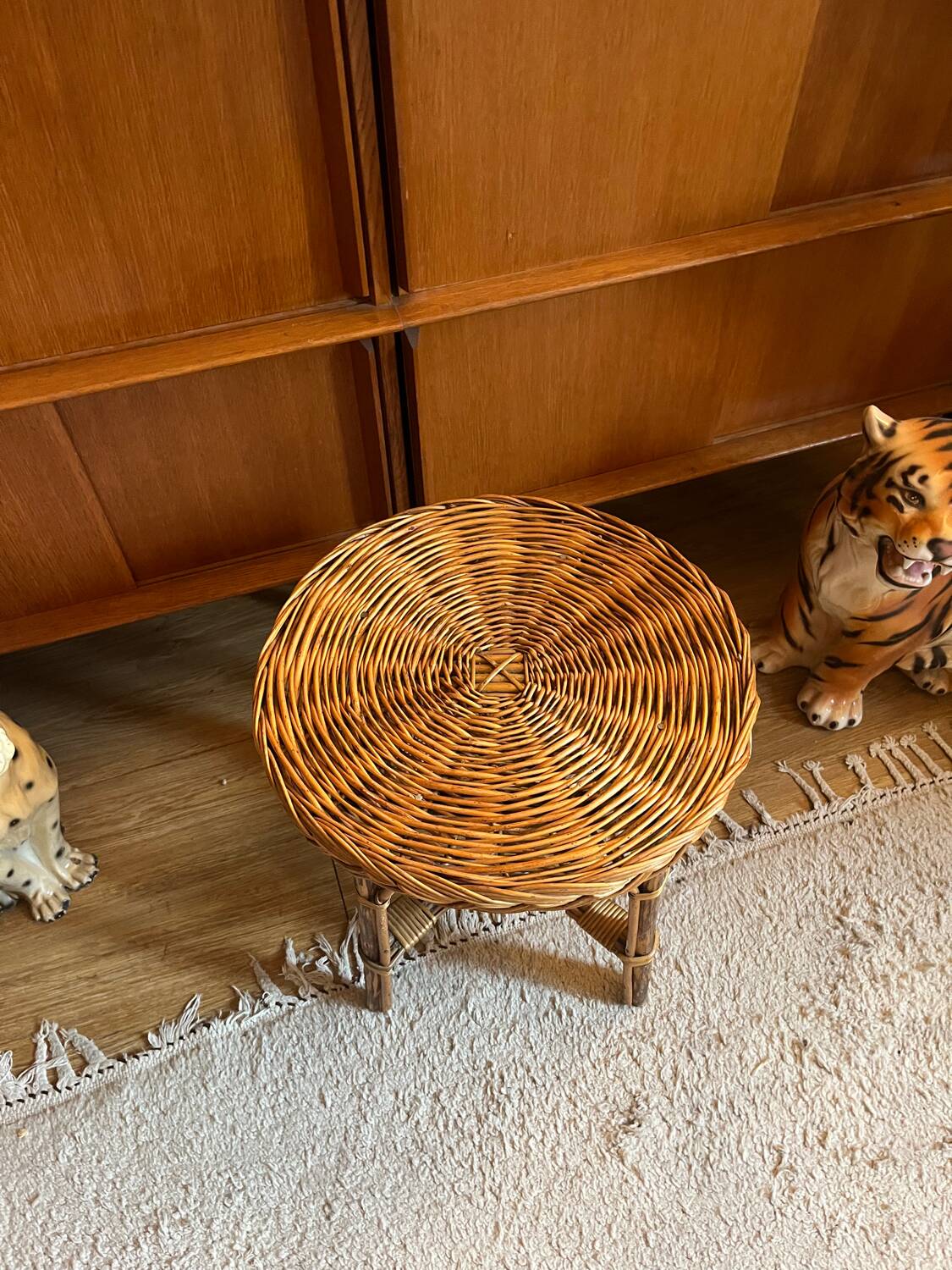 Vintage wicker side table