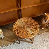 Vintage wicker side table