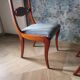 Rare - Set of 4 Louis Philippe/restoration style chairs with medallion - Colour blue / cherry wood