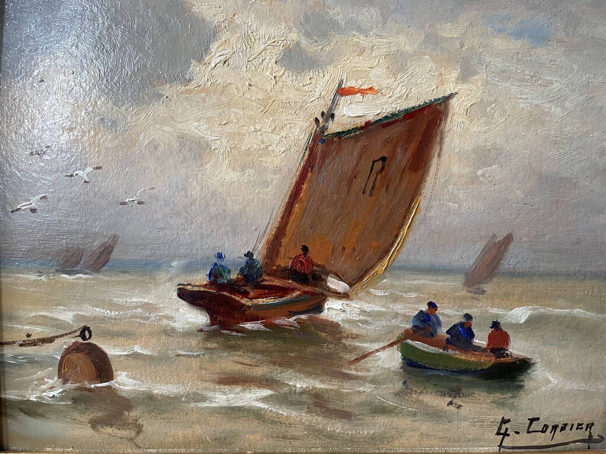 Set of 2 old paintings signed G. Cordier, early twentieth century