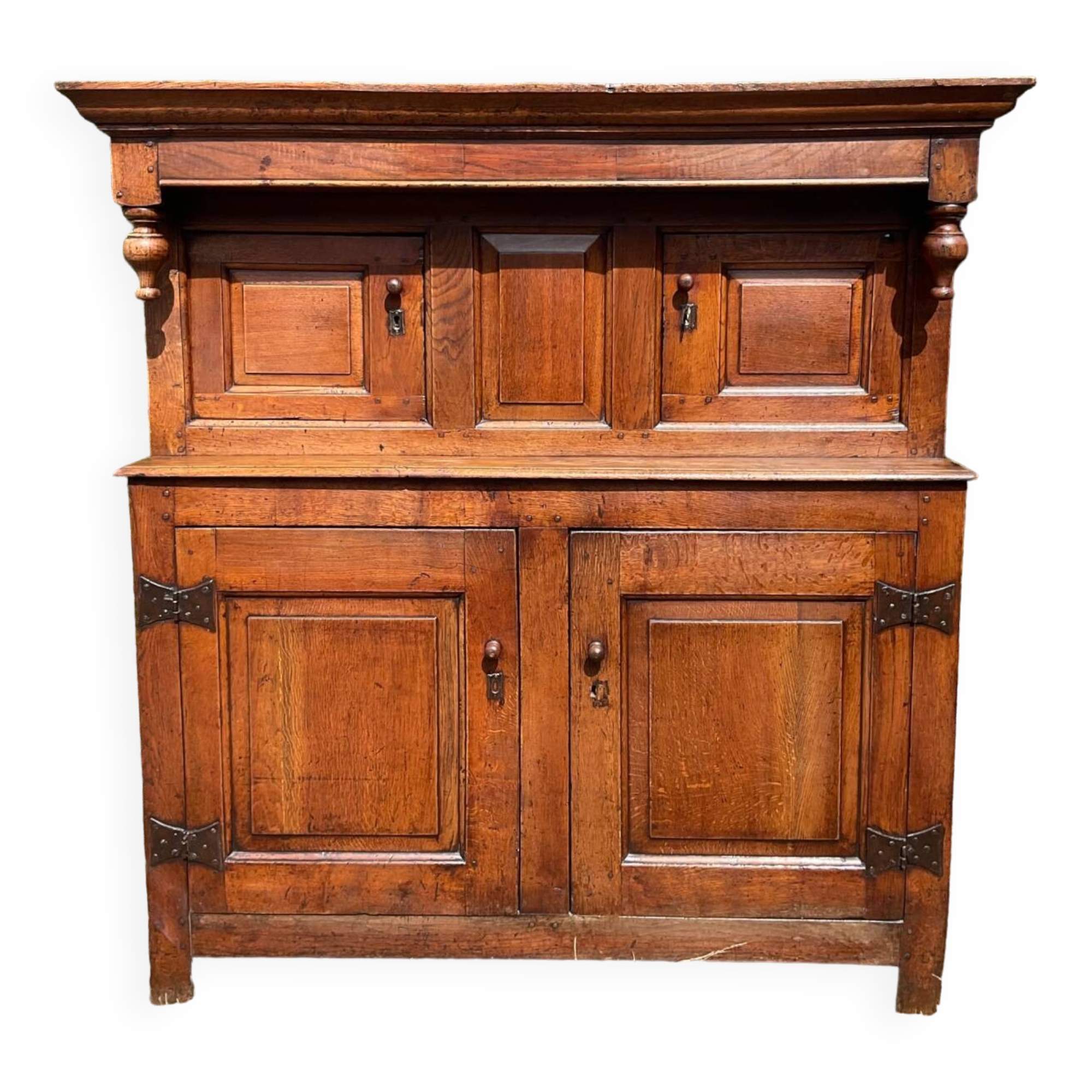 Old 18th century 2-part solid oak dresser