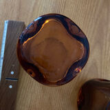 Set of 6 small amber glasses
