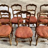 Set of 7 Provencal straw chairs