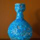 Fat Lava turquoise ceramic vase, ceramic pitcher, sea foam, blue crater vase, turquoise emaux