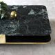 Table basse lounge marbre vert laiton small