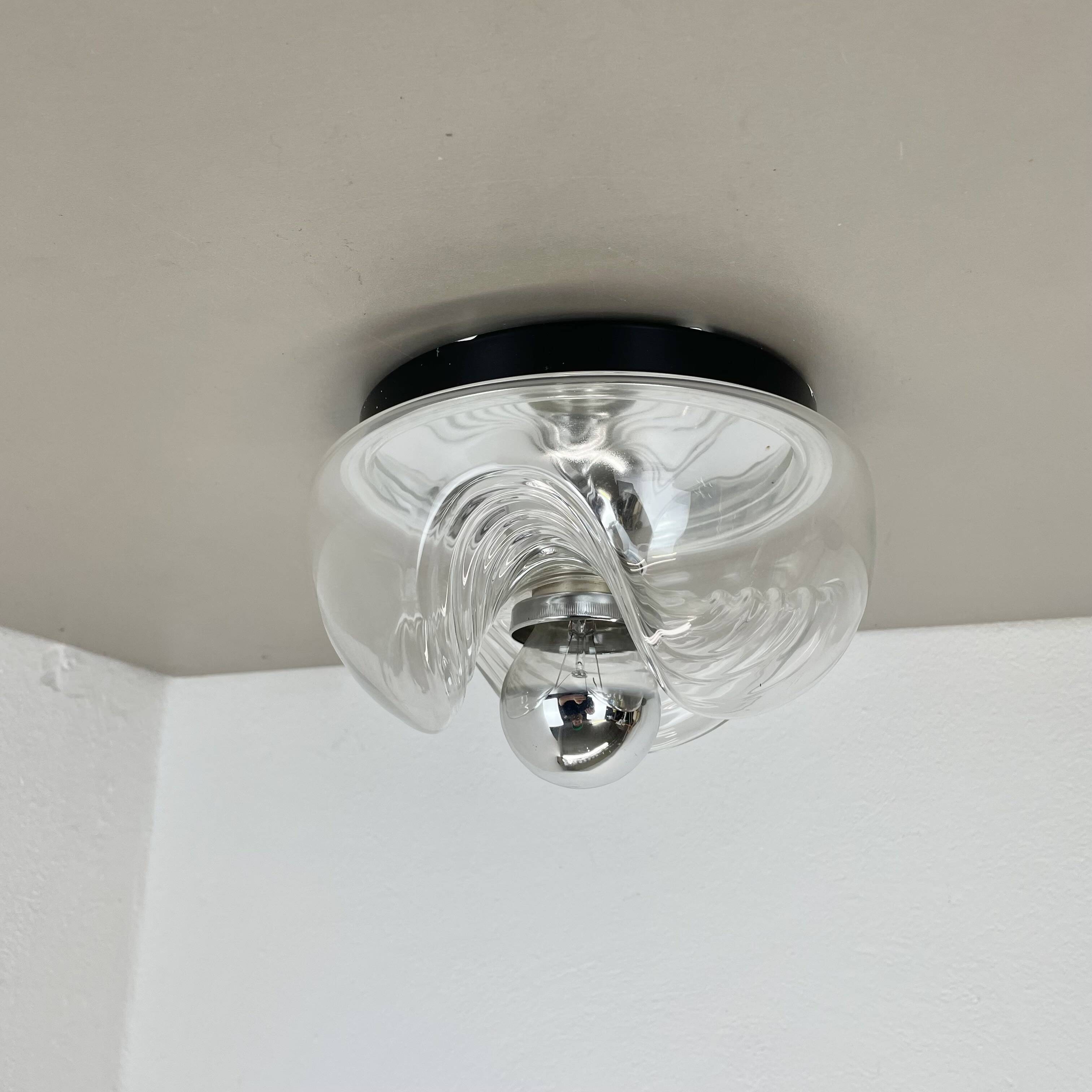 22cm "Wave" Wall Ceiling Light by Koch and Lowy, Peill & Putzler, Germany