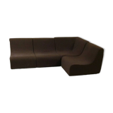 Vintage modular armchairs – Seventies design, brown fabric