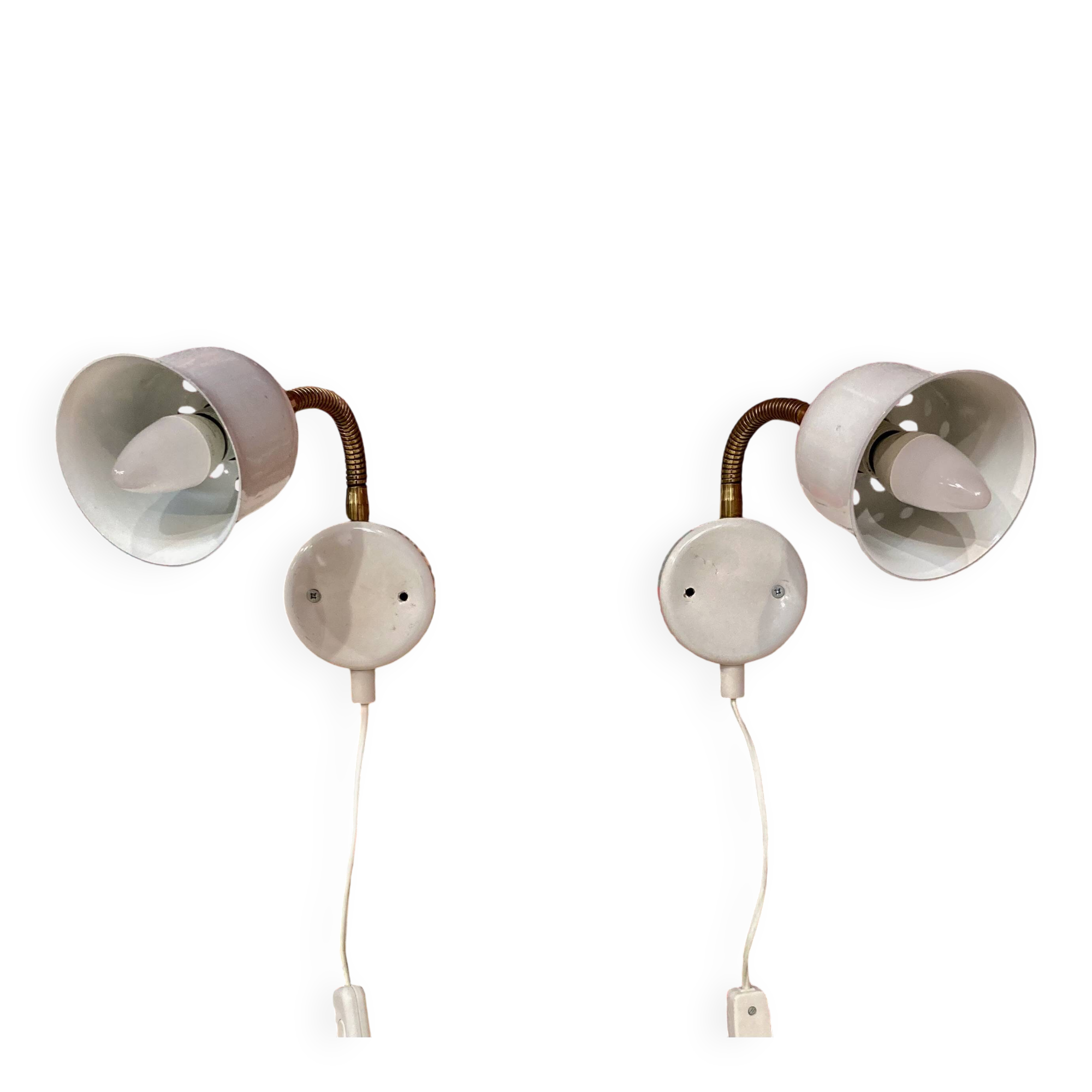 Pair of modular wall lights Scandinavian design 1960.