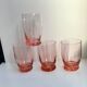 Set of 4 art deco pink water glasses 30s