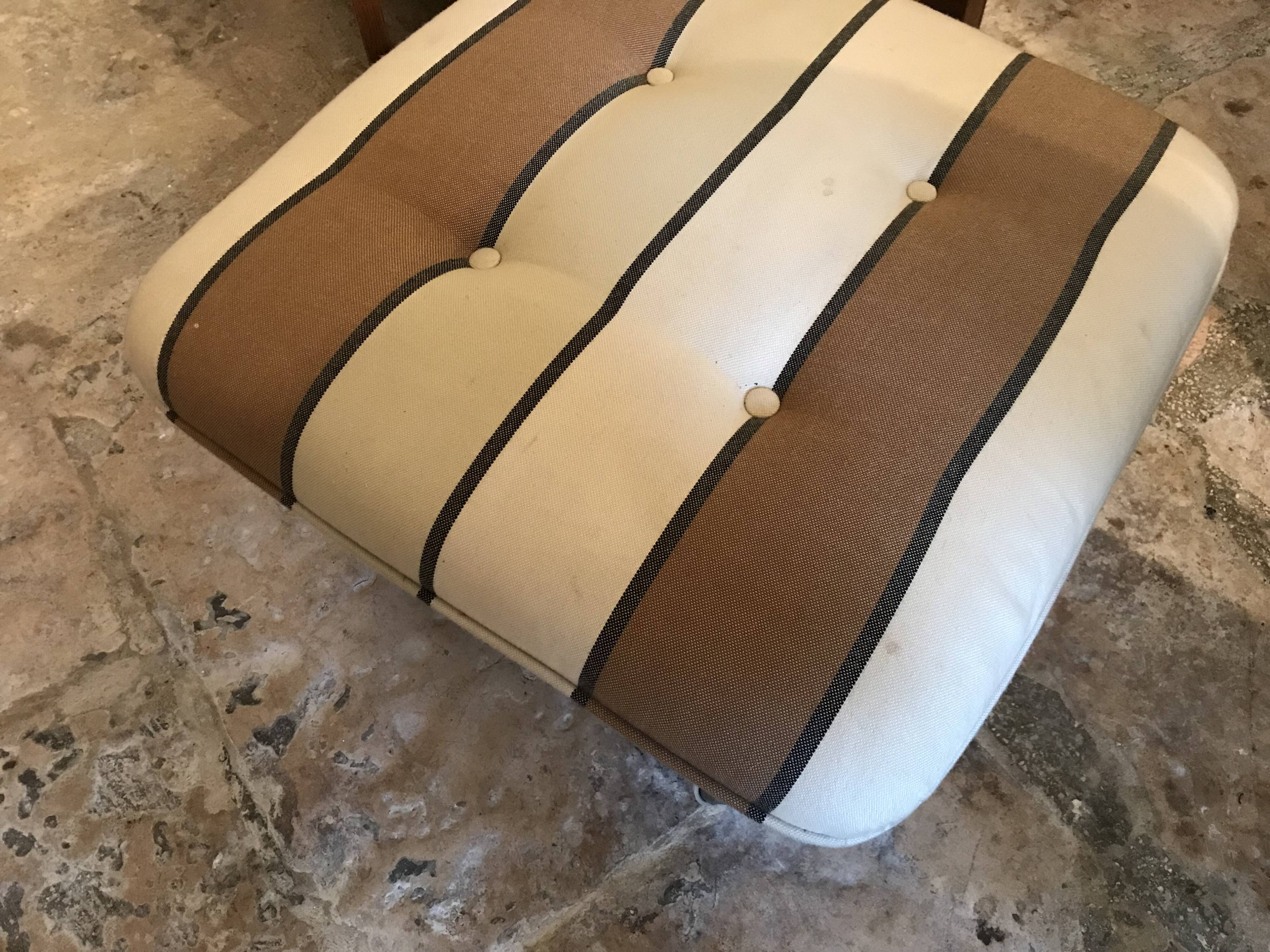 Vintage fireside chair and pouf circa 1980