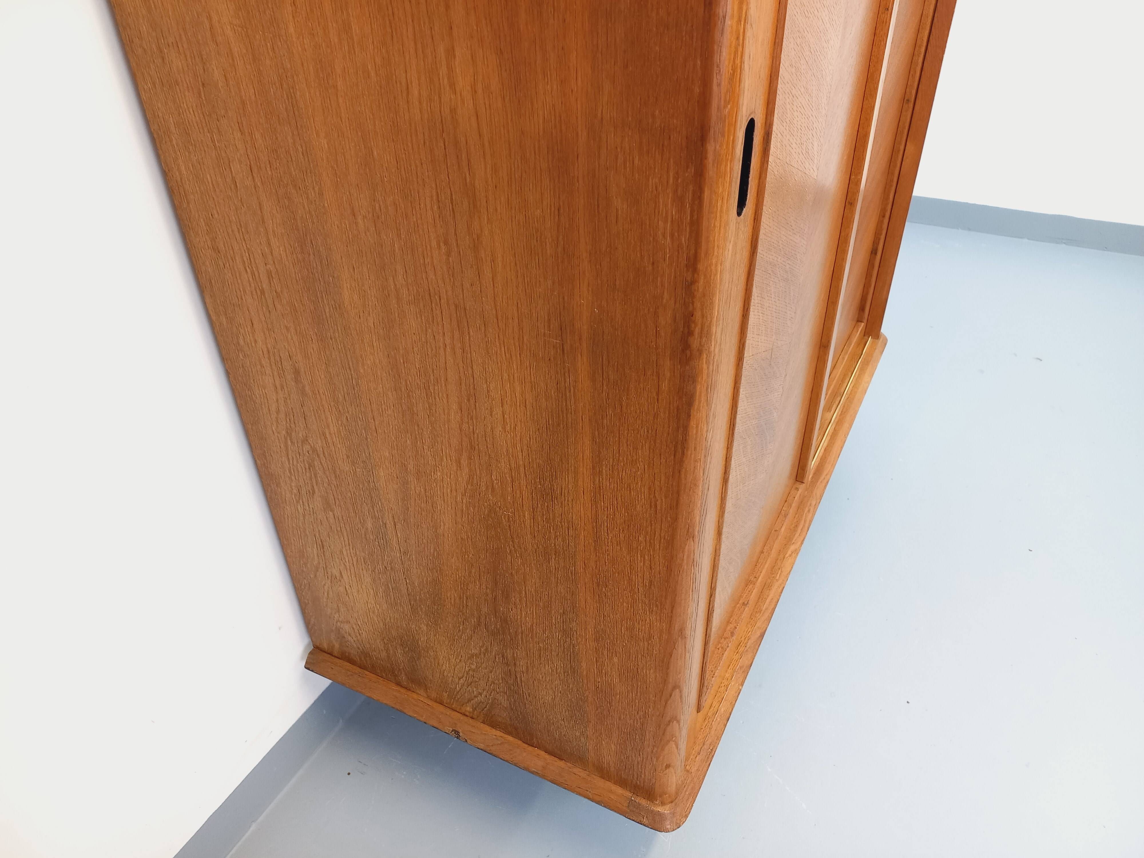 Vintage oak wardrobe from the 1960s.