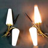 Metal and opaline sconces, Lunel, france