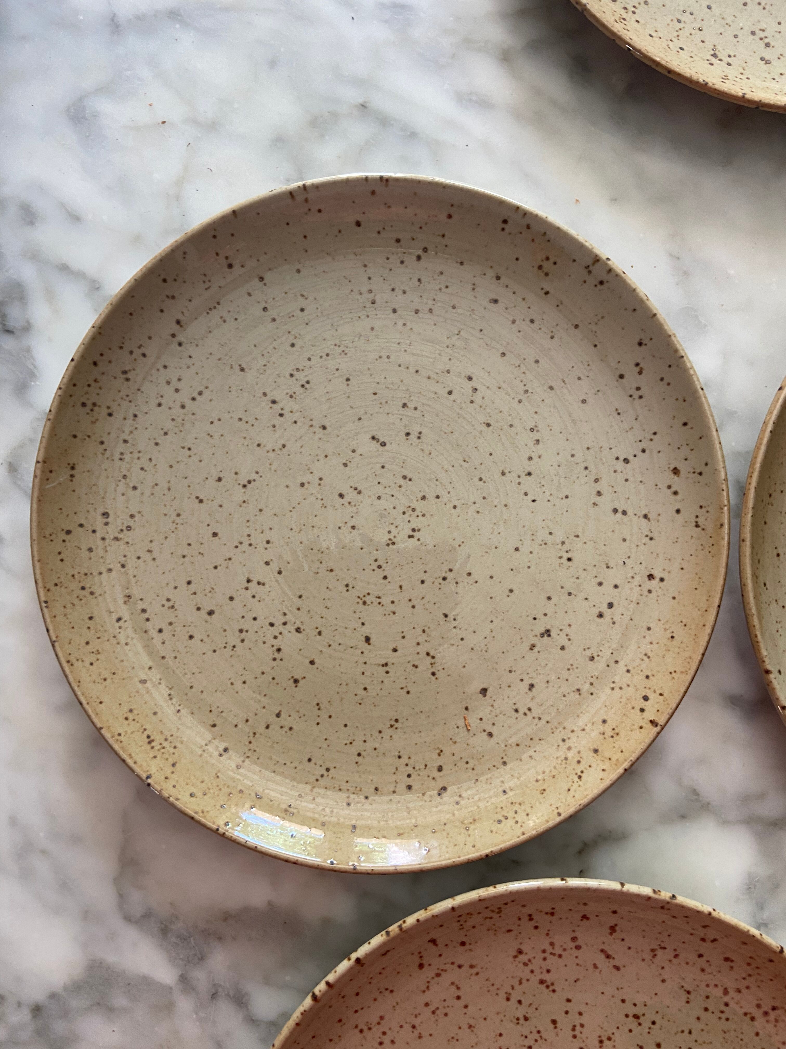 Series of 6 vintage stoneware plates