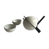 Teapot and two bowls by Jean Philippe Baudry