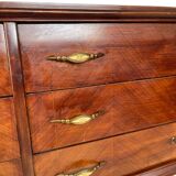 Commode en placage de palissandre avec plateau en onyx vert