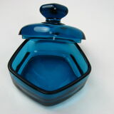 Blue glass candy box