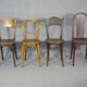 Set of 4 bistro chairs 1910/1930 curved wood, thonet, fischel etc
