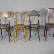 Set of 4 bistro chairs 1910/1930 curved wood, thonet, fischel etc
