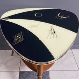 Triangular glass table from the 1960s