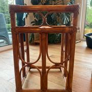 Table d'appoint vintage en rotin