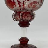 Grande coupe en cristal - Motifs d'animaux, époque 19ᵉ siècle