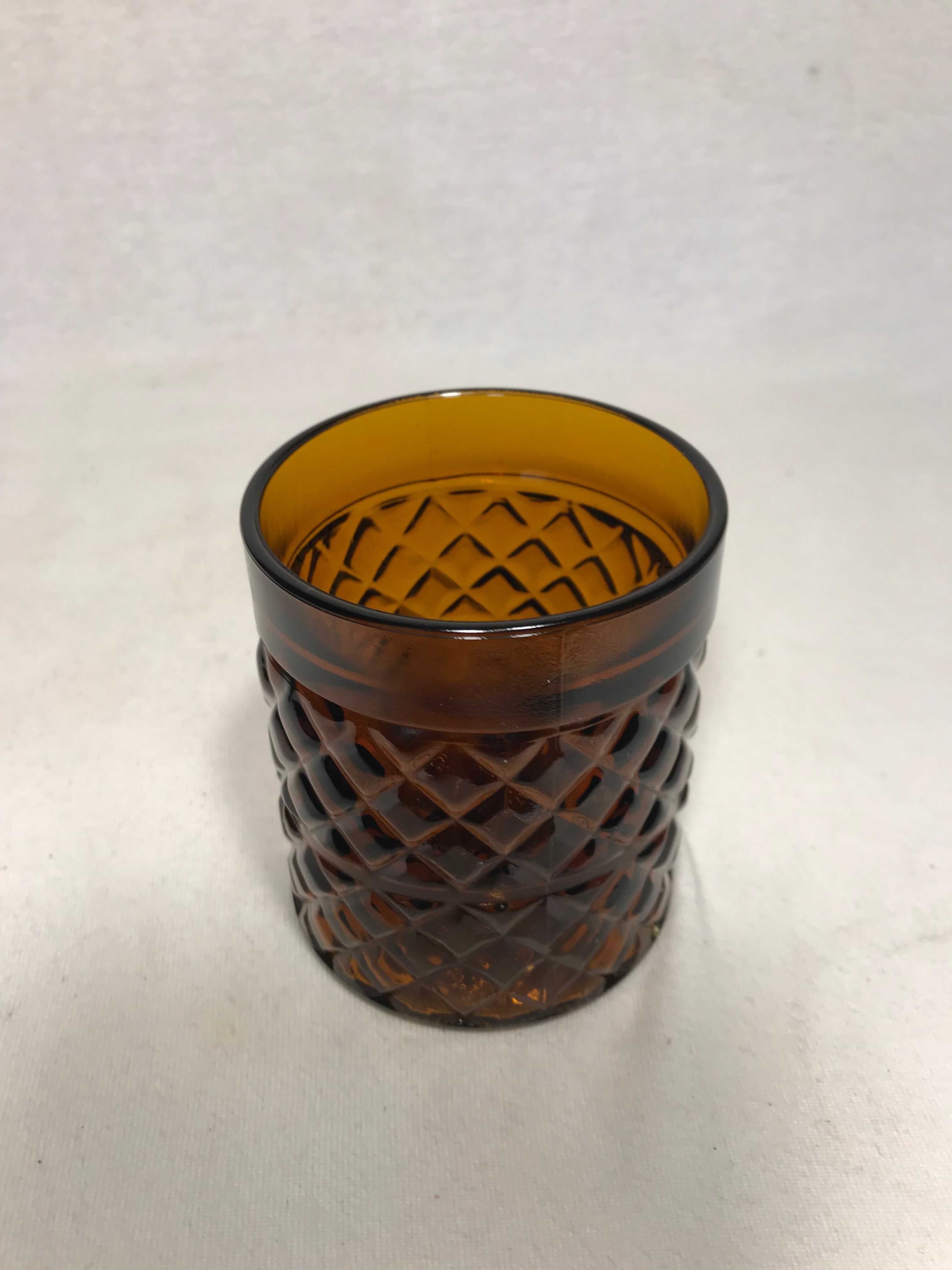 Service old decanter and its 6 glasses for orange juice - geometric vintage