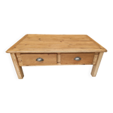 Scandinavian pine 4-drawer coffee table