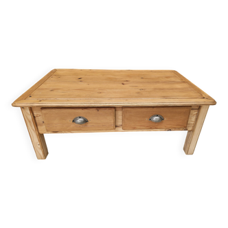Scandinavian pine 4-drawer coffee table