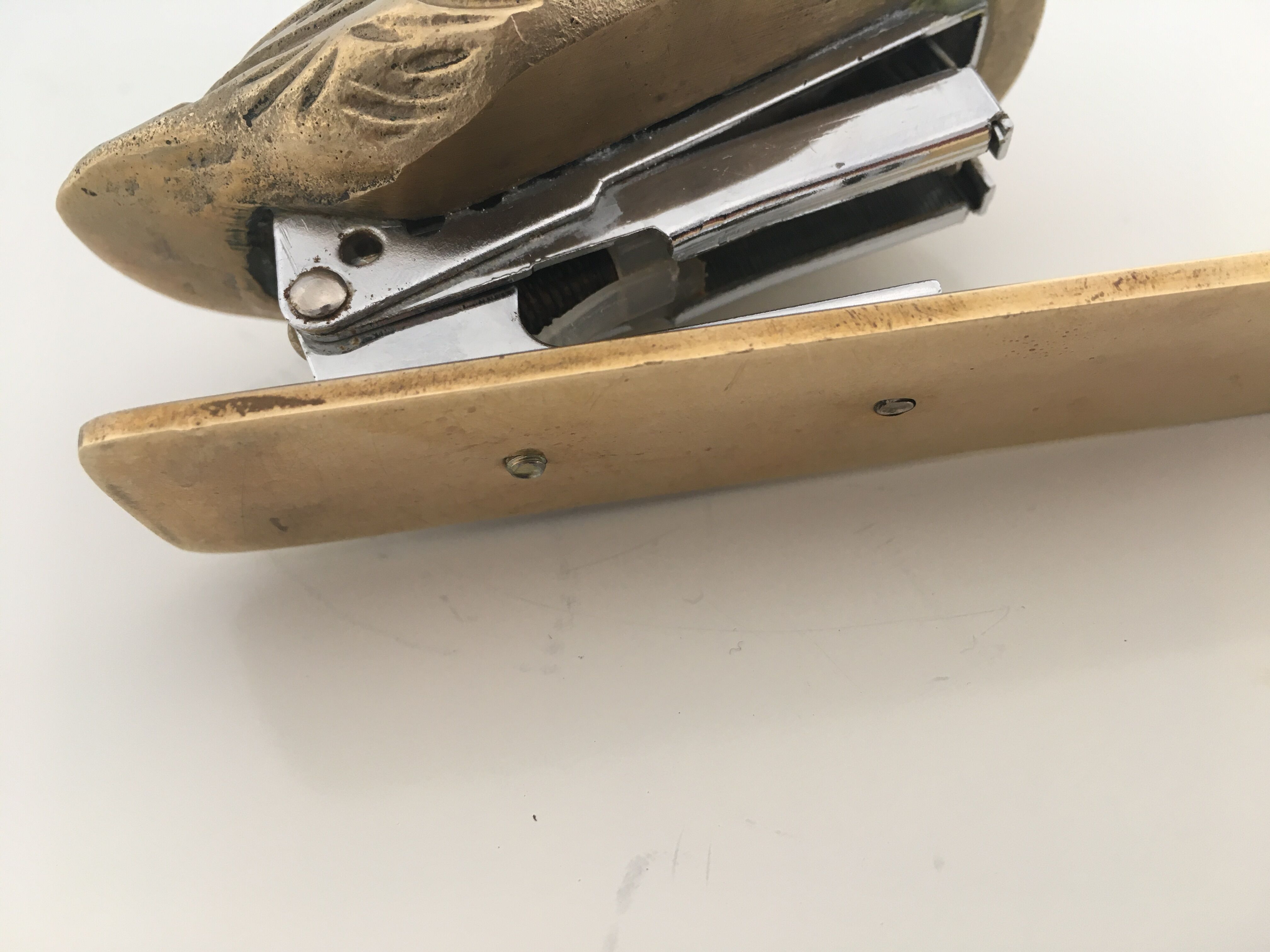 Vintage gold brass paper cutter