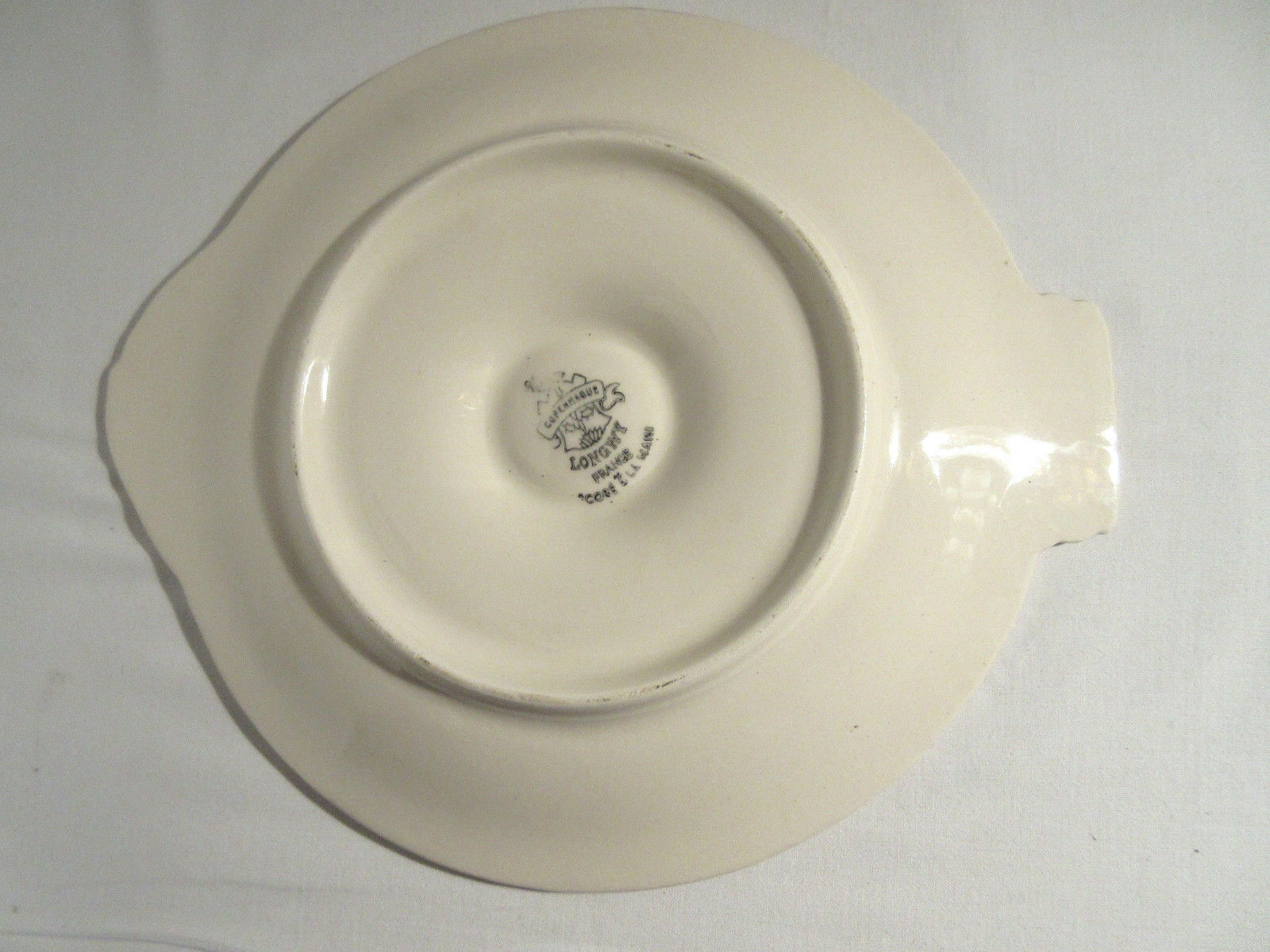 Oyster plate in bubble, fish-shaped signed LONGWY model Copenhagen