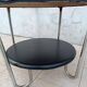 Table basse métal chrome et skaï 1950s