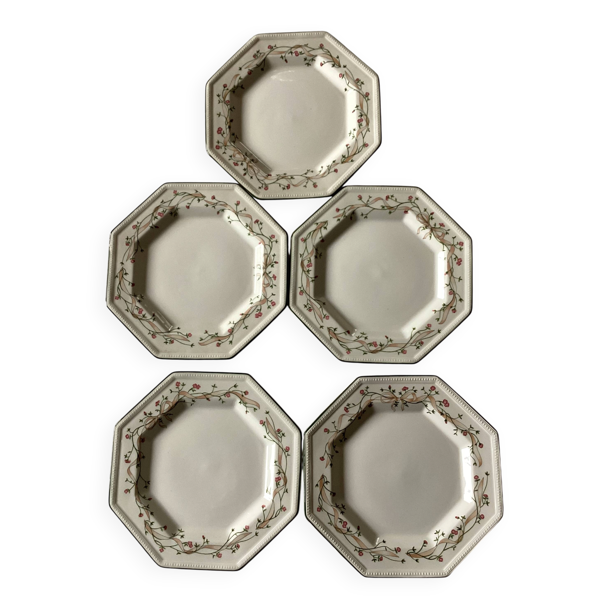Set of 5 dessert plates by Johnson Brothers, dimensions: diameter - 19.5 cm -
