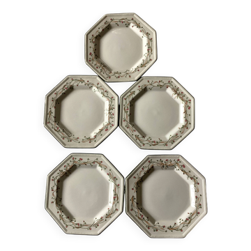 Lot de 5 assiette à dessert Johnson Brothers dimension : diamètre -19,5 cm-