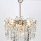 1 of 2 large ice glass chandeliers by Murano, Kalmar, Austria, 1960s