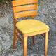 Office chair – Baumann style – Desk – Wood and yellow faux leather