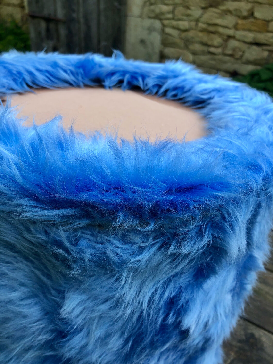 Vintage moumoute pouf