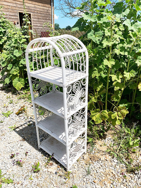 Ancien salon en rotin blanc : 5 meubles