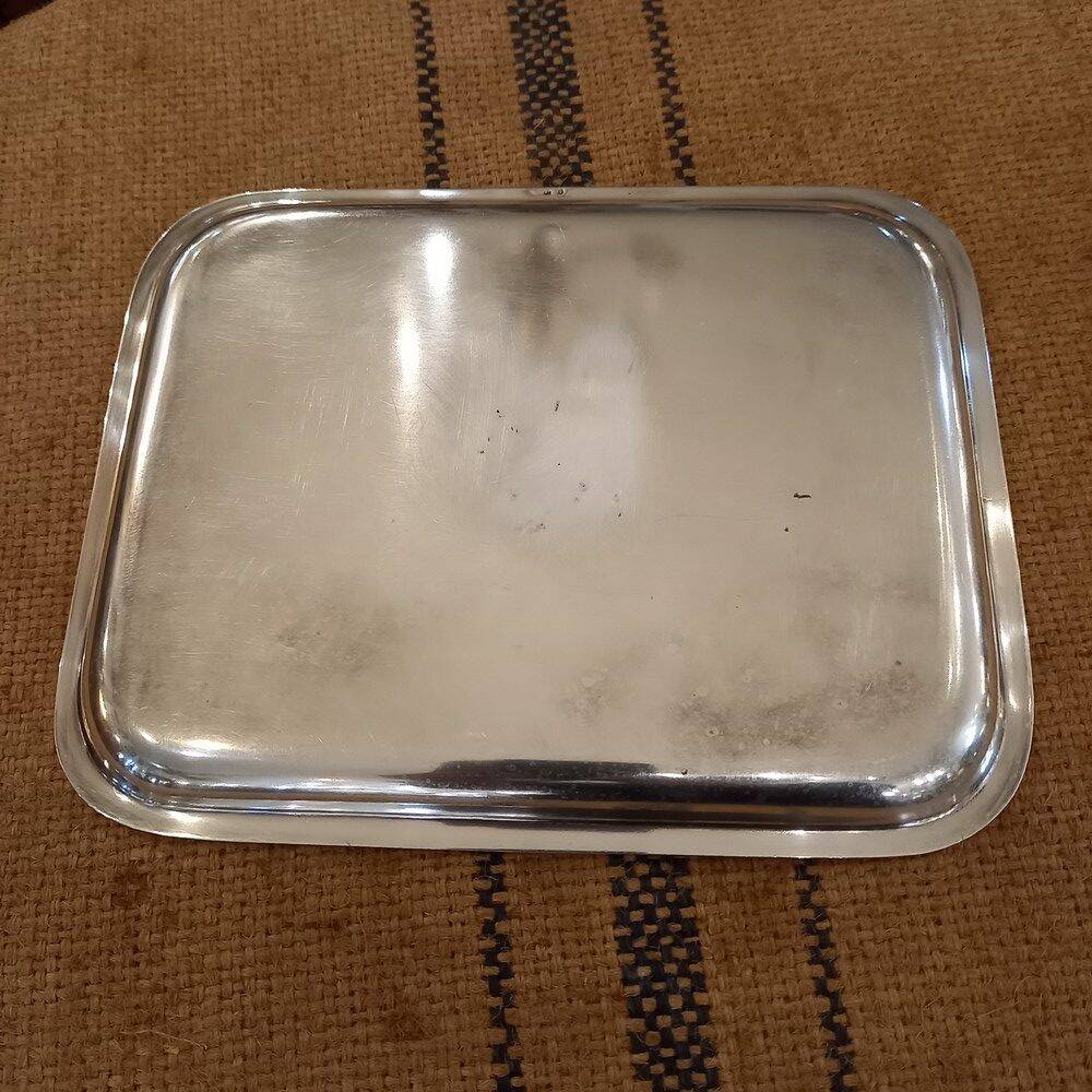 Small silver metal tray