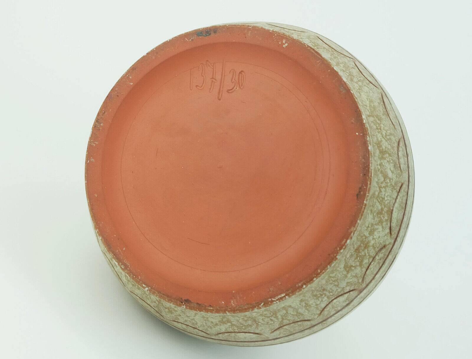 Early 1960s u-keramik mid century ceramic vase model no. 137/30 elephants and palmtrees decor