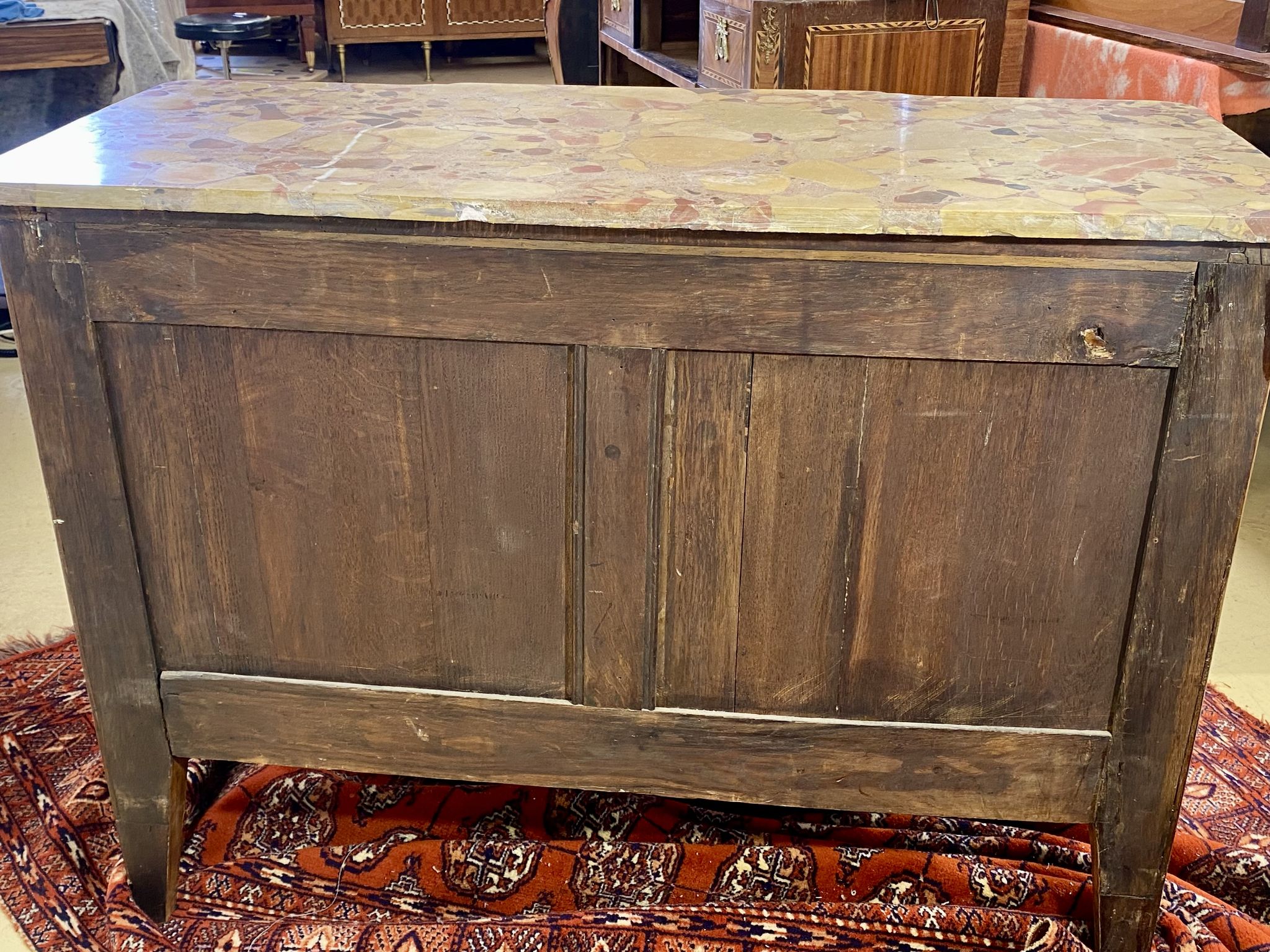 Chest of drawers Transition Style Louis XV marquetry and bronze
